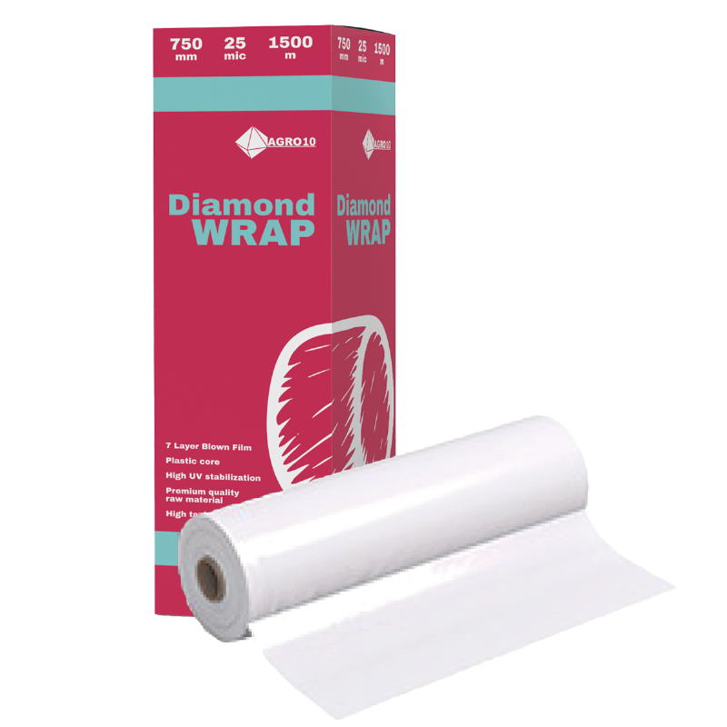 Folia do bel 750 Diamond Wrap biała 1500m/ 25mikronów 1