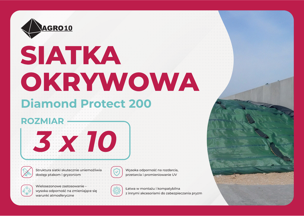 Diamond Protect Siatka okrywowa 200g   3x10m zielona 1