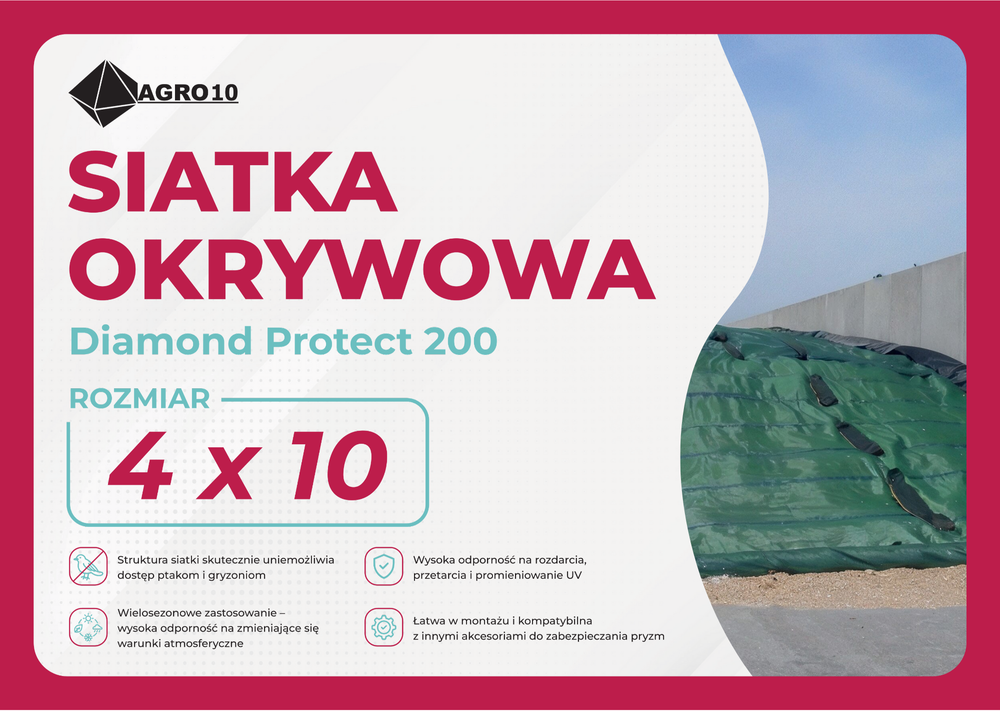 Diamond Protect Siatka okrywowa 200g   4x10m zielona 1