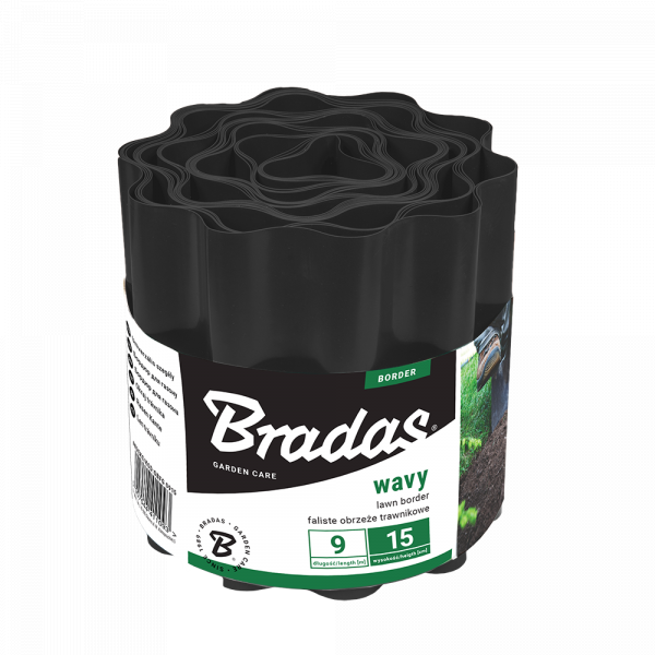 Bradas obrzeże ogrodowe 15cmx9m CZARNE 1