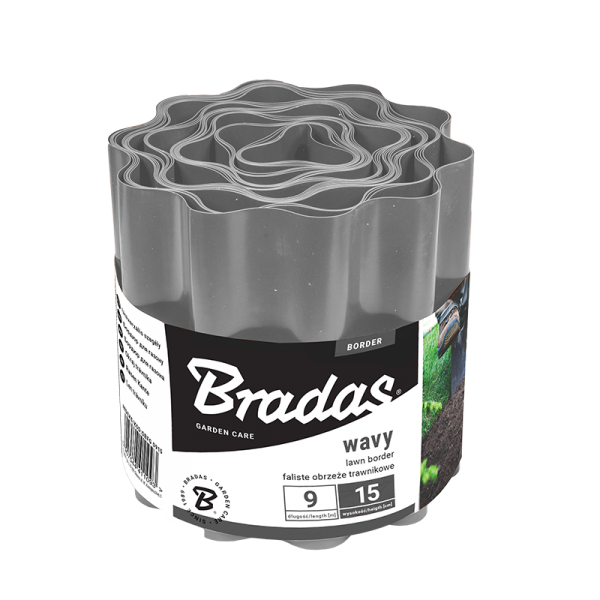 Bradas obrzeże ogrodowe 15cmx9m SZARE 1
