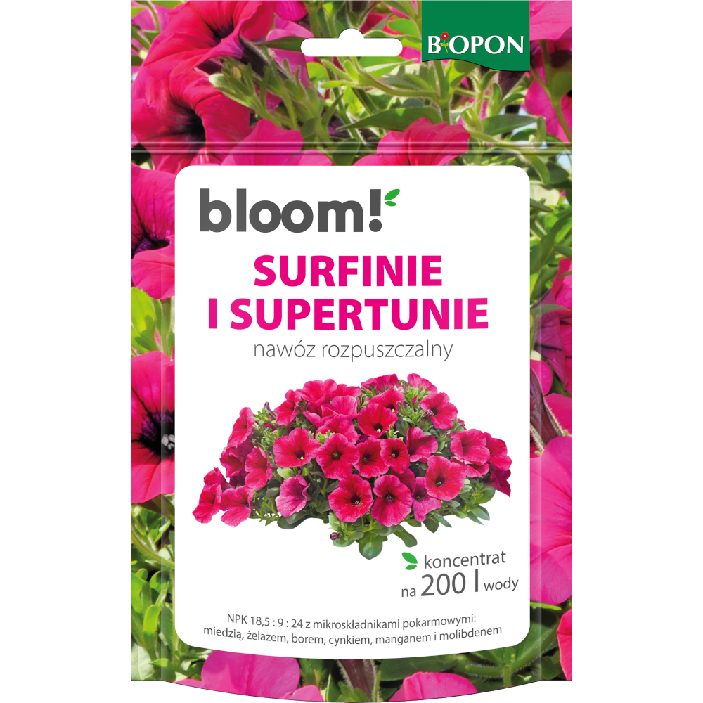 Biopon Bloom! Surfinie - nawóz rozpuszczalny 200g 1