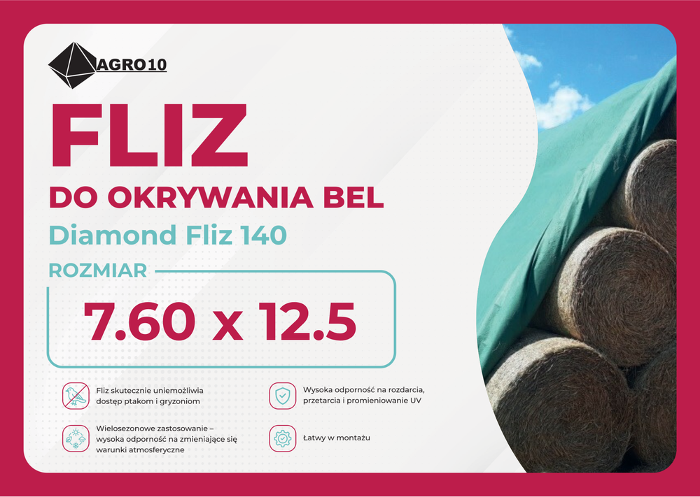 Diamond Fliz do okrywania bel  7.60 x 12.5m (60 Bel) 1