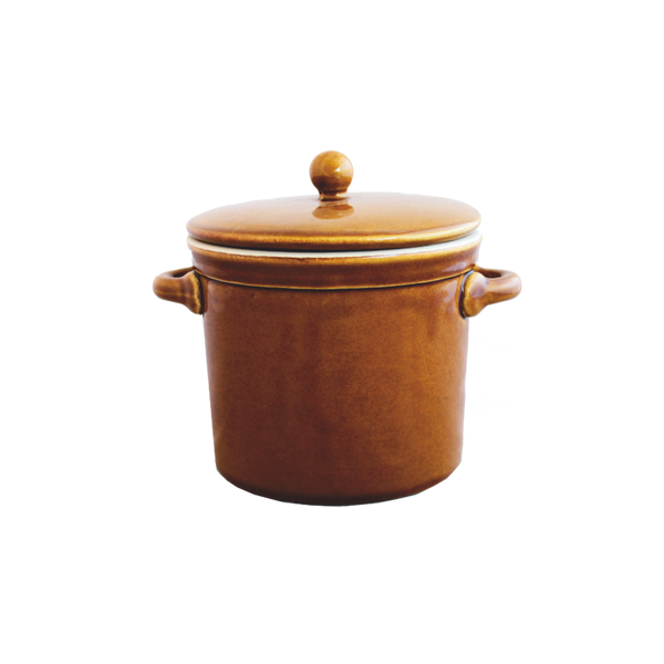 Garnek ceramiczny 1l miodowy+pokrywa kod 3149 1