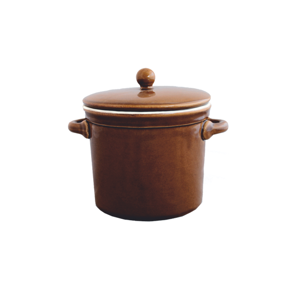 Garnek ceramiczny 1l brąz+pokrywa kod 3132 1