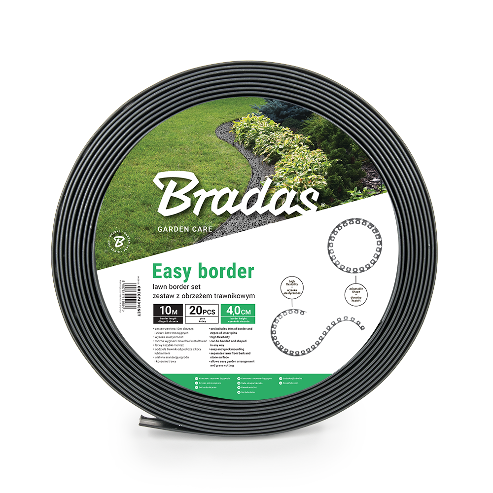 Bradas obrzeże trawnikowe EASY BORDER SET 40mm x 10m / GRAFIT 1