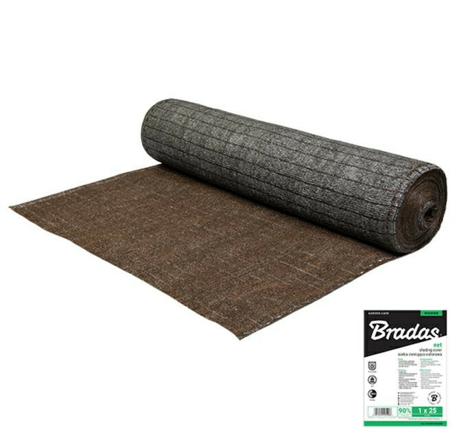 Bradas Siatka 1x25m 90% 230g dwukolorowa cieniująco-osłonowa 1