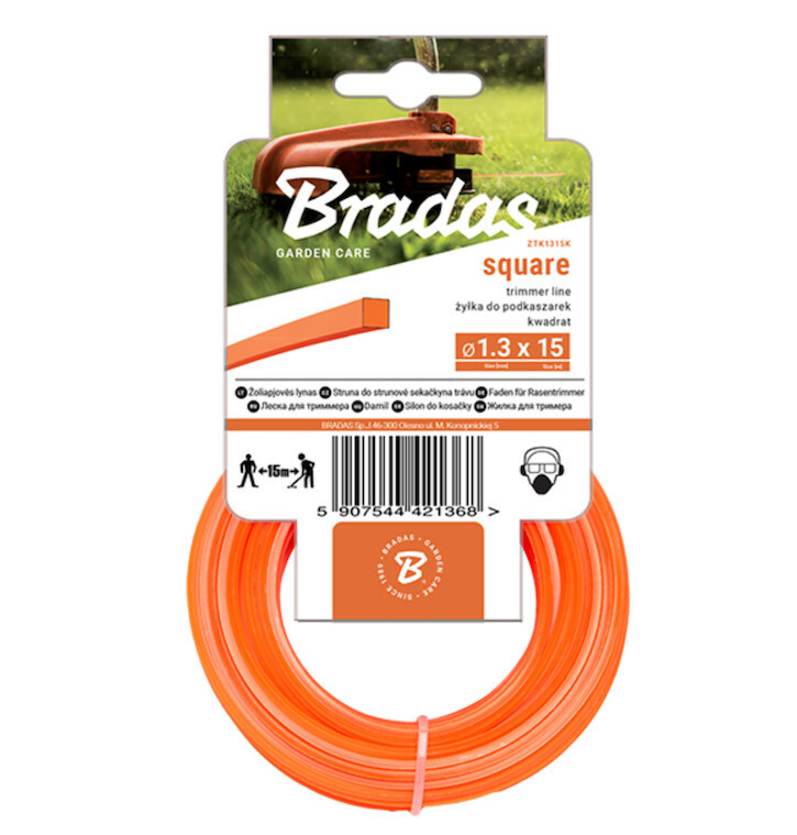 Bradas Żyłka kwadrat 1.3x15m 1