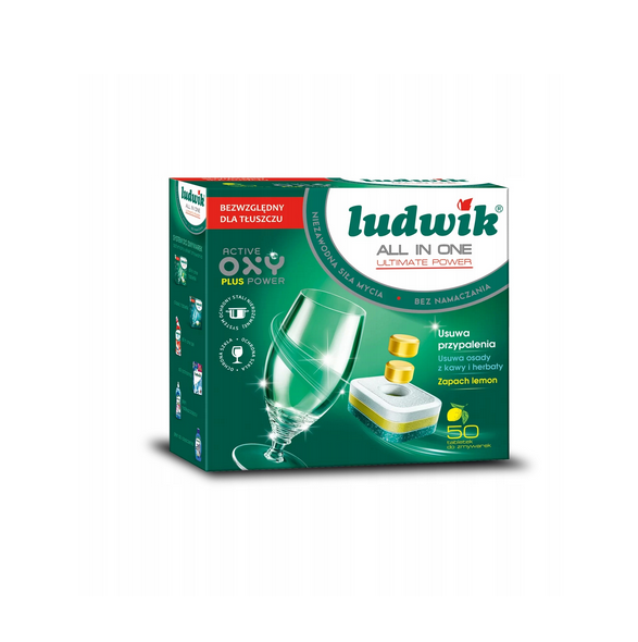 CH-Ludwik tabletki do zmywarek Lemon 50szt. All in One Maxx Power 1