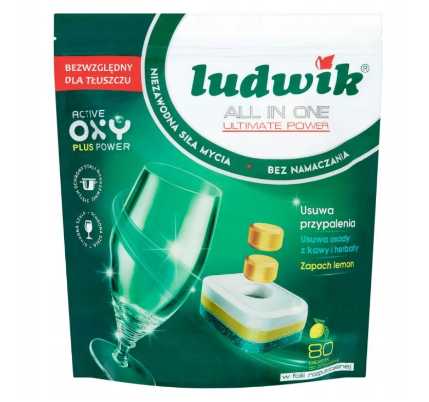 CH-Ludwik tabletki do zmywarek Lemon 80szt. All in One Maxx Power 1