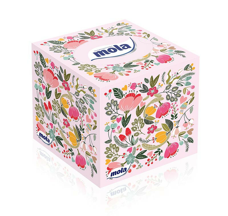 CH-Mola chusteczki CubicBox 58szt 3-warstwowe 1