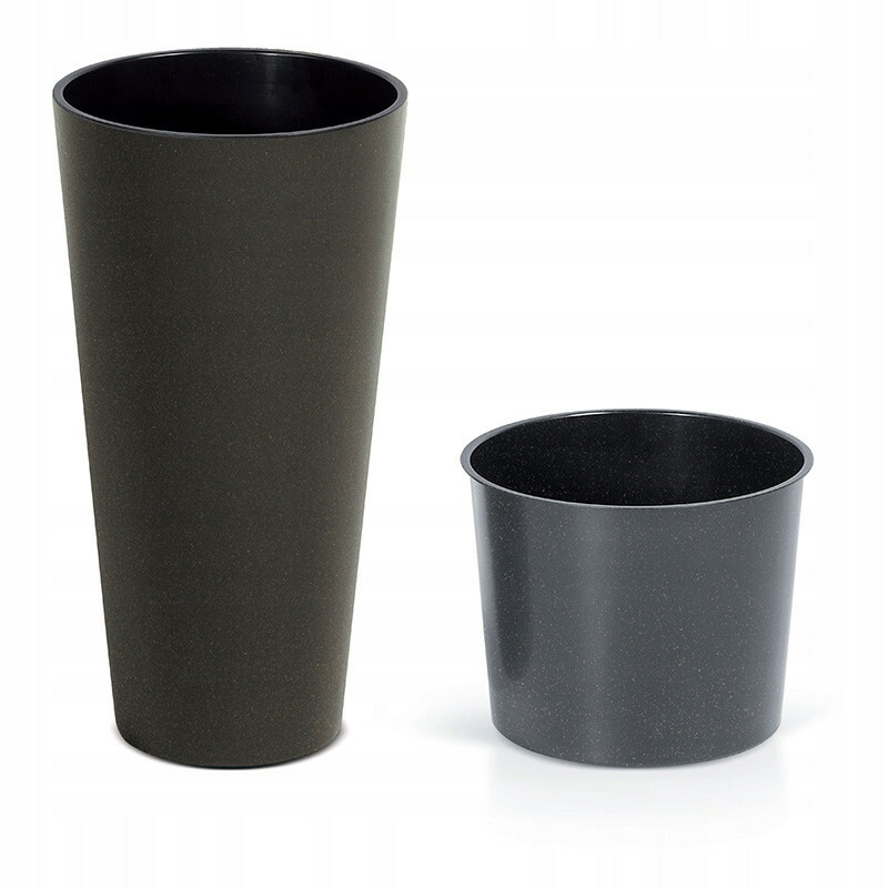 Doniczka Tubus Slim Eco Wood 250 kawa 1