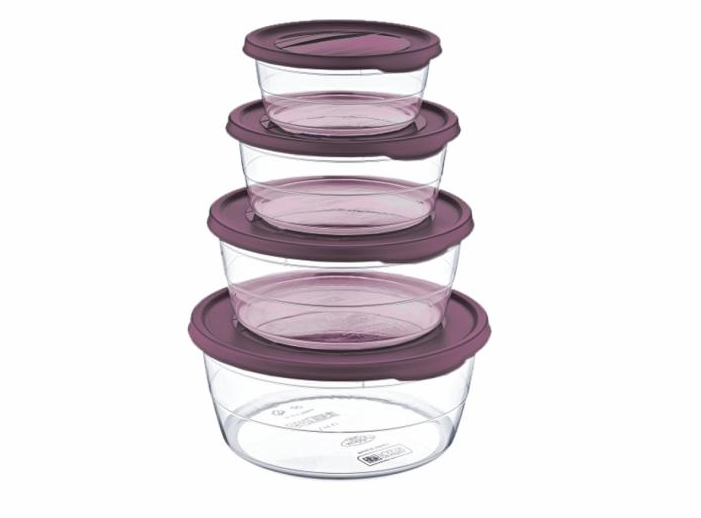 Komplet 4 pojemników okrągłych TrendBox 1