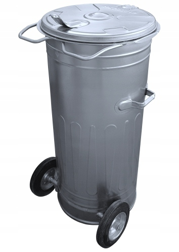 Kosz   110l na śmieci ocynk na kółkach 1