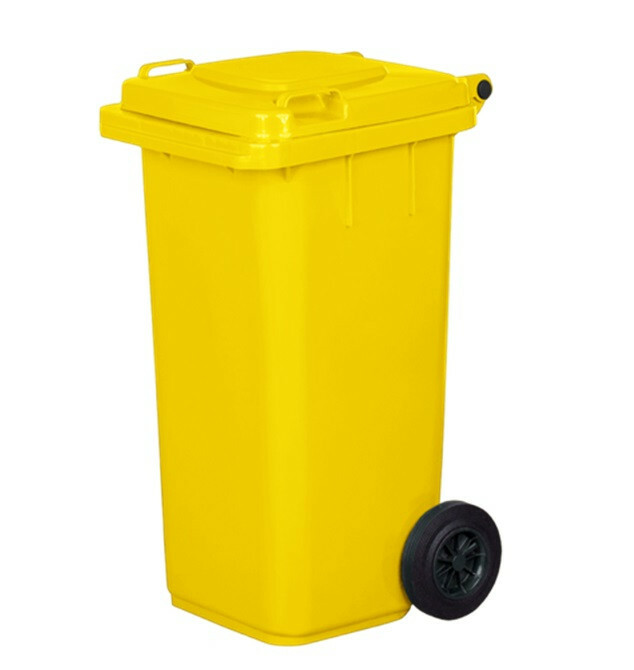 Kosz   120l na śmieci żółty / PREMIUM 1