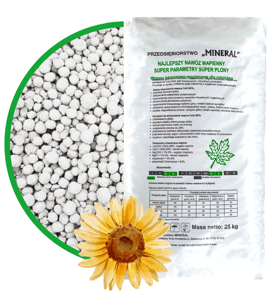 Mineral nawóz wapienny 25kg CaO-50% 1