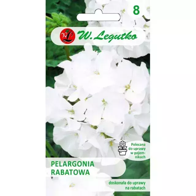 N-Pelargonia rabatowa Gama F1 biała 0.05g 1