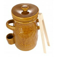 Pojemnik ceramiczny 1.5l+szczypce miodowy 1