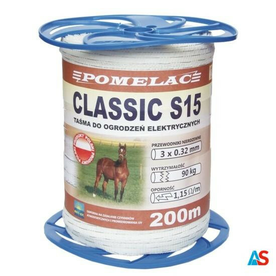 Pomelac Szpula z taśmą Classic S15 / 200m biała 1