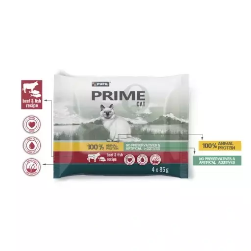 Pupil Prime KOT 4x85g wołowina / pstrąg 1