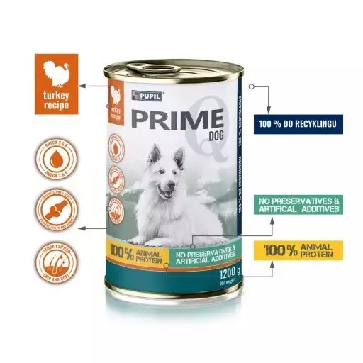 Pupil Prime PIES PUSZKA 1200g indyk / wątróbka 1