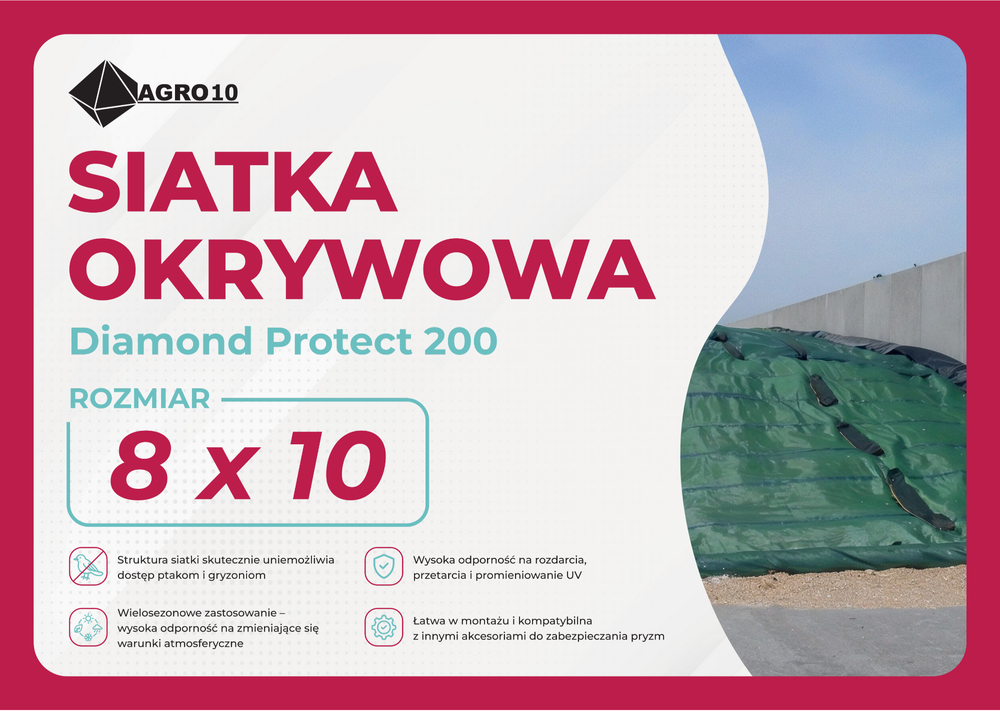 Diamond Protect Siatka okrywowa 200g   8x10m zielona 1