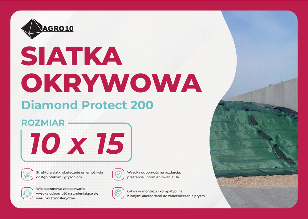 Diamond Protect Siatka okrywowa 200g 10x15m zielona 1