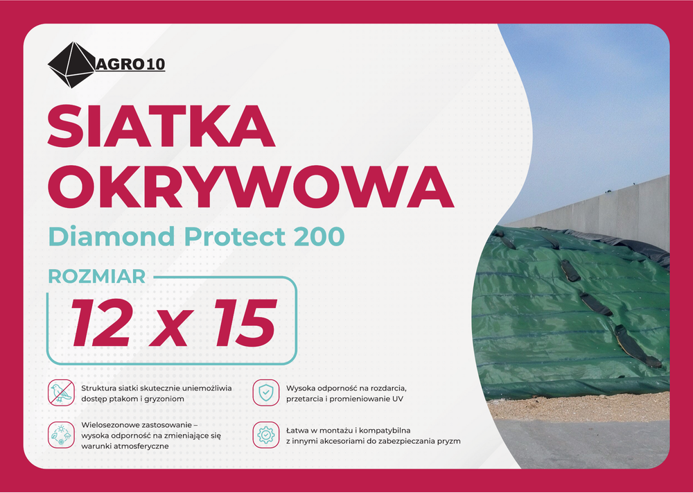 Diamond Protect Siatka okrywowa 200g 12x15m zielona 1