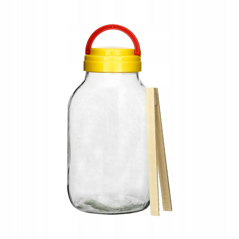 Słoik szklany szczypce 4.25l z rączką 1