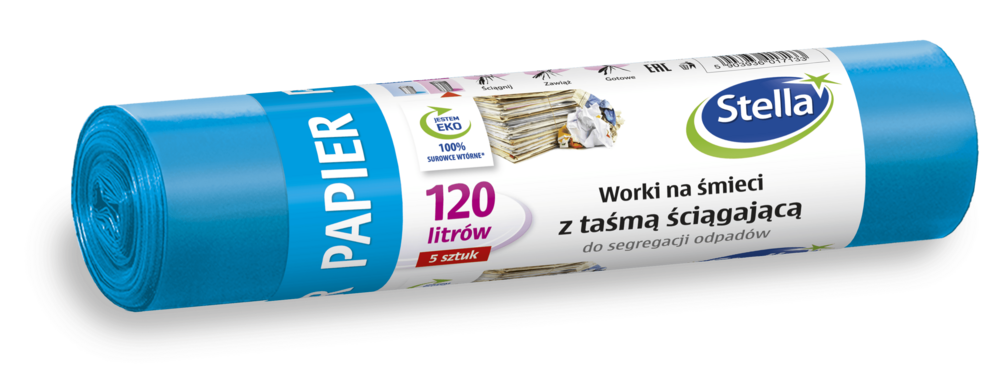 Stella worki do segregacji 120l/5szt papier 1