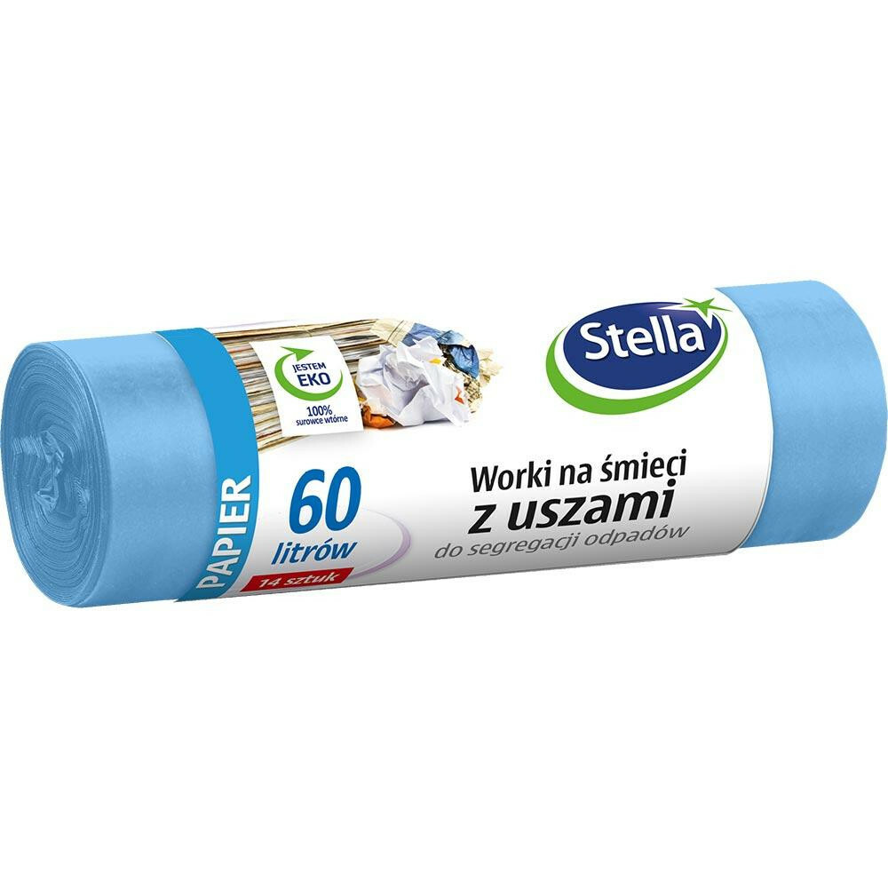 Stella worki do segregacji 60l/14szt z uszami papier 1