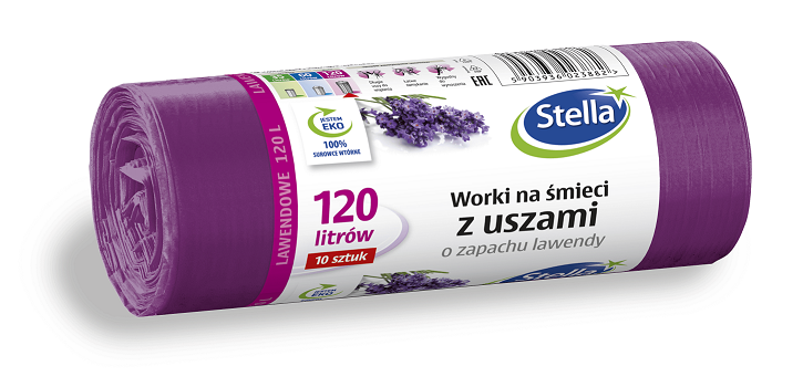 Stella worki lawendowe 120l/10szt z taśmą 1