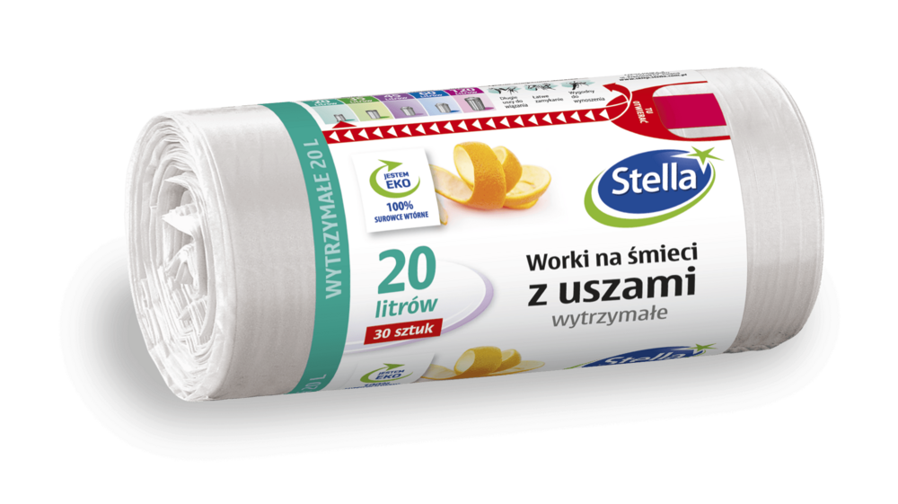 Stella worki na śmieci z uszami   20l/30szt wytrzymałe 1