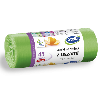 Stella worki na śmieci z uszami   45l/20szt wytrzymałe 1