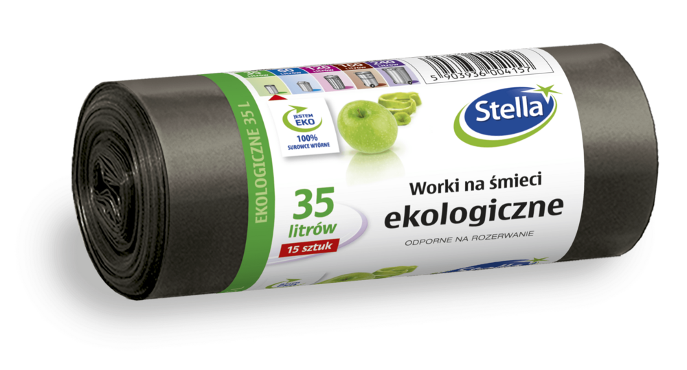 Stella worki z taśmą ekologiczne   35l/15szt 1