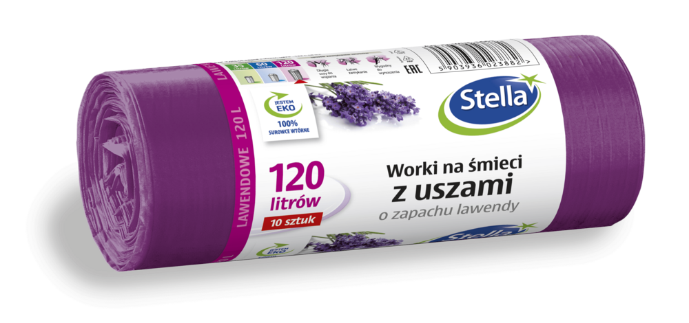 Stella worki z uszami lawendowe 120l/10szt 1
